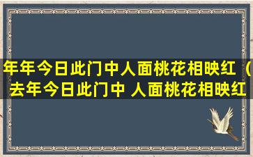 年年今日此门中人面桃花相映红（去年今日此门中 人面桃花相映红中的人面）